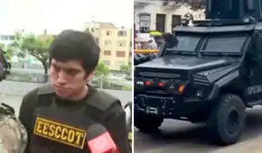 "Jhonsson Pulpo" llega a la sede policial Grecco a bordo de "La Bestia", vehículo del SUAT, en Cercado de Lima "Jhonsson Pulpo" llega a la sede policial Grecco a bordo de "La Bestia", vehículo del SUAT, en Cercado de Lima