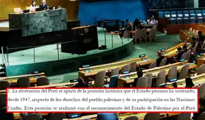 Excancilleres cuestionan abstención del Perú sobre Palestina y piden explicaciones al Gobierno