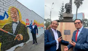 Melcochita es inmortalizado en La Victoria: cómico recibió un homenaje con una escultura y un graffiti