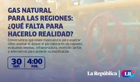 Gas natural para las regiones: expertos analizarán cómo ampliar su acceso
