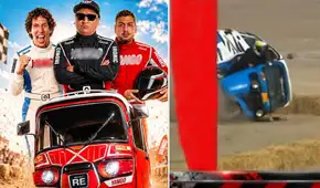 Ricardo Mendoza sufre aparatosa volcadura de su mototaxi en vivo en plena carrera contra Jorge Luna