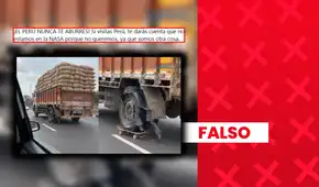 Es falso que video de camión que avanza con una de sus llantas sobre patineta haya sido grabado en Perú: fue elaborado con inteligencia artificial