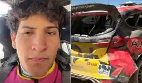 Hijo de María Pía Copello reaparece tras sufrir accidente en Caminos del Inca y muestra su auto destrozado: "Nos sacó un tractor"