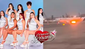 Avión que trasladaba a Corazón Serrano a Piura se incendia en un ala: cantantes difunden fuertes imágenes