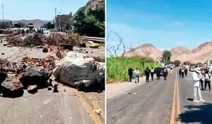 Arequipa: vehículos quedan varados en la Panamericana Sur tras bloqueo por protesta de mineros