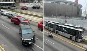 Triple choque en la Vía Expresa: autos invadieron carril del Metropolitano a la altura del Estadio Nacional