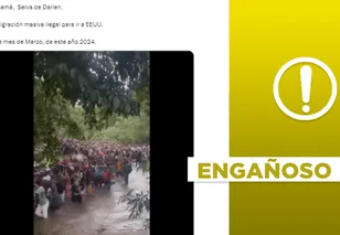Video no muestra masivo cruce de migrantes en la selva del Darién, Panamá, en 2024