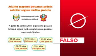 Gobierno peruano no publicó este anuncio sobre "seguro médico gratuito" solo para mayores de 50 años
