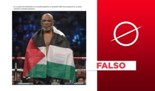 Estas fotos de Mike Tyson con la bandera de Palestina no son reales