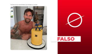 Lionel Messi no festejó su cumpleaños 38 con la imagen de Javier Milei en su torta: es un montaje