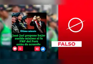 Es falso que José Jerí anunció la reducción del salario de la Policía Nacional del Perú al sueldo mínimo