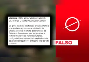 Noticia de mortandad de 48 vacas lecheras en Cajamarca es falsa: SENASA lo confirma