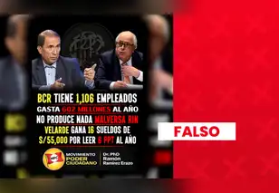 Es falsa la información difundida en redes sobre el número de empleados, ejecución del presupuesto y labor del BCRP