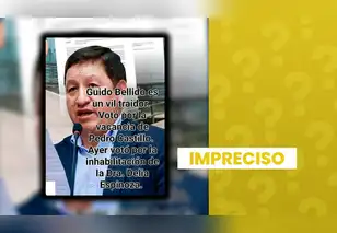 Es impreciso que Guido Bellido votó a favor de la vacancia de Pedro Castillo y que la inhabilitación de Delia Espinoza ocurrió en enero de 2026