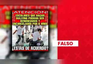 Es falso que los escolares que hagan bullying a sus compañeros puedan ir a la cárcel por 6 años