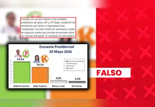 Es falsa la encuesta que se basa en supuestos datos filtrados de Ipsos, IEP y CPI para atribuir 54,5% de intención de voto a Sánchez y 35,2% a Fujimori a nivel nacional
