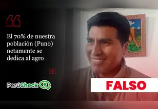 Es falso que el 70% de la población de Puno se dedique al agro, como señaló el candidato regional Jesús Mamani