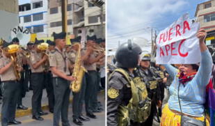 Usan a orquesta de la PNP para acallar reclamos frente a APEC