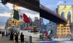 Accidente en Nueva York: Buque de la Armada Mexicana choca contra el Puente de Brooklyn