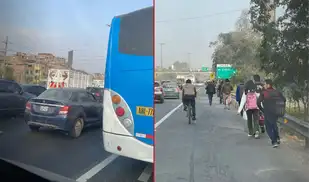 Intenso tráfico en la Vía de Evitamiento: pasajeros quedan varados a la altura de Puente Nuevo