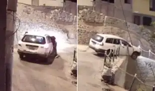 Taxista herido embiste a delincuente y lo lanza a una zanja en Chorrillos