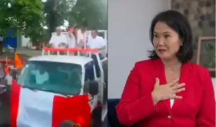 Keiko Fujimori: lanzan un globo con agua en su cara durante campaña presidencial en Iquitos