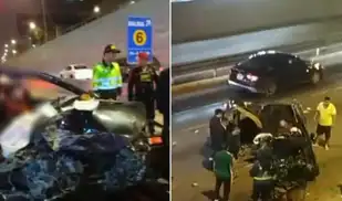 Conductor sobrevive tras violento accidente en la Vía Expresa: vehículo quedó completamente destrozado Conductor sobrevive tras violento accidente en la Vía Expresa: vehículo quedó completamente destrozado