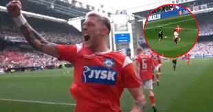 Oliver Sonne marcó el 1-0 de Silkeborg IF y le está dando la Copa de Dinamarca