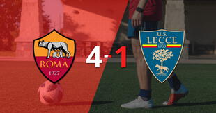 Resumen: Roma golea 4-1 a Lecce