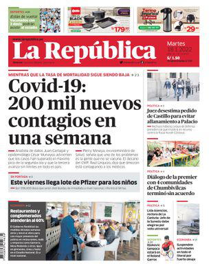 Edición Impresa - La Republica | Lima - Martes 18 de Enero del 2022