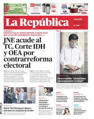 Edición Impresa - La Republica | Lima - Sabado 28 de Mayo del 2022