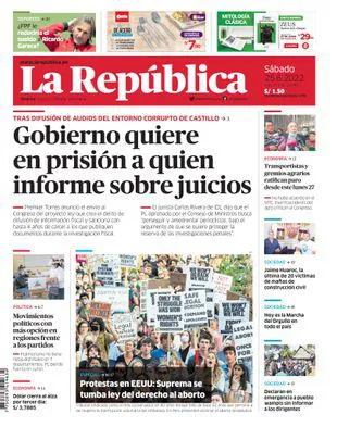 Edición Impresa - La Republica | Lima - Sabado 25 de Junio del 2022