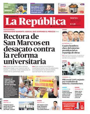 Edición Impresa - La Republica | Lima - Martes 16 de Agosto del 2022