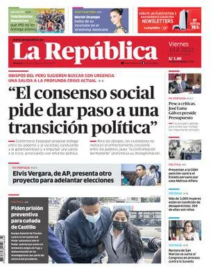 Edición Impresa - La Republica | Lima - Viernes 19 de Agosto del 2022