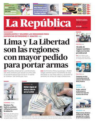 Edición Impresa - La Republica | Lima - Miercoles 28 de Setiembre del 2022