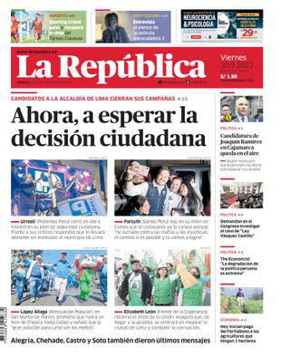 Edición Impresa - La Republica | Lima - Viernes 30 de Setiembre del 2022
