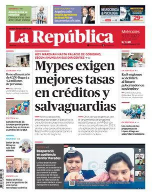 Edición Impresa - La Republica | Lima - Miercoles 05 de Octubre del 2022