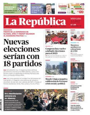 Edición Impresa - La Republica | Lima - Miercoles 01 de Febrero del 2023