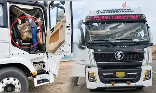Se salvó de milagro en la Panamericana Sur: roca aplasta cabina de cisterna y gremio evalúa paro nacional por inseguridad vial