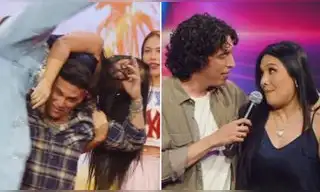 Christian Dominguez sorprende al tocar de más a Tula Rodríguez y ella reacciona: escena se volvió viral en redes