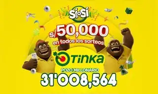 Resultados de La Tinka del domingo 4 de octubre: números ganadores, premios del Pozo Millonario, boliyapa, S/50.000 y más Resultados de La Tinka del domingo 4 de octubre: números ganadores, premios del Pozo Millonario, boliyapa, S/50.000 y más