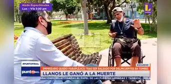 Luis Miguel Llanos recibe rehabilitación tras quedar parapléjico producto de ataque delincuencial Luis Miguel Llanos recibe rehabilitación tras quedar parapléjico producto de ataque delincuencial