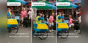El dúo perfecto: heladero acompaña con su corneta a cantante de salsa callejero en el Callao