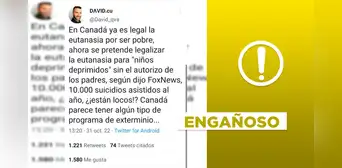 Es engañoso afirmar que Canadá promueve la eutanasia en niños deprimidos Es engañoso afirmar que Canadá promueve la eutanasia en niños deprimidos
