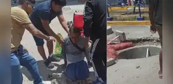 Tacna: ciudadano con discapacidad cayó en buzón de obra abandonada Tacna: ciudadano con discapacidad cayó en buzón de obra abandonada