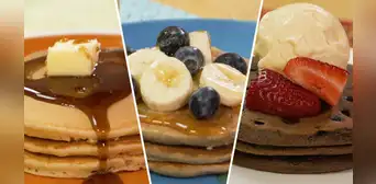 Aprende a preparar panqueques clásicos, de plátano  con avena y de chocolate