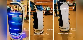 Pollería limeña implementa al robot mesero y los clientes quedan encantados con su atención