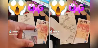 Mozo muestra decepcionado los billetes sin valor que cliente le dejó como propina: “Se pasó” Mozo muestra decepcionado los billetes sin valor que cliente le dejó como propina: “Se pasó”