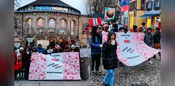 Manifestantes en Alemania se pronuncian por crisis en Perú: “Estamos entrando en un terrorismo de Estado” Manifestantes en Alemania se pronuncian por crisis en Perú: “Estamos entrando en un terrorismo de Estado”