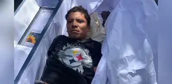 Pandillero de MS-13 se hace el muerto en ataúd para huir de El Salvador, pero lo detienen